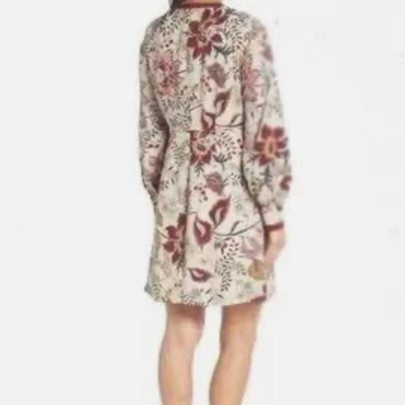 Chelsea28 Long Sleeve Red Cream Floral Dress NWT Size XXL - Picture 2 of 8
